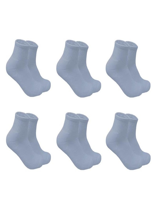 MUKHAKSH (Pack of 6 Pairs = 12 Socks Boys Winter Woolen Warm Solid Grey Ankle School Socks - Image 1