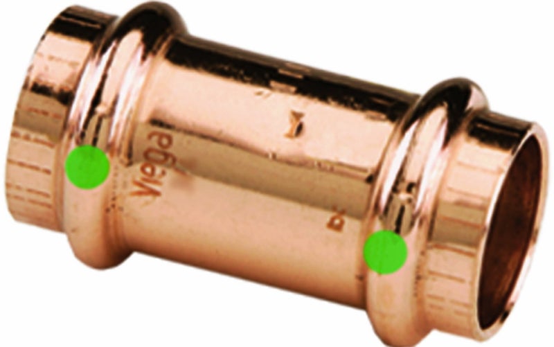 Viega Viega 78047 ProPress Zero Lead Copper Coupling with Stop 1/2-Inch P x P, 10-Pack 
