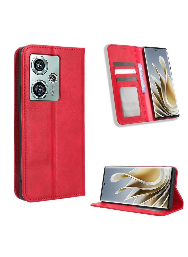 The Bros Case For ZTE nubia Z50 Magnetic Buckle Retro Texture Leather Phone Case