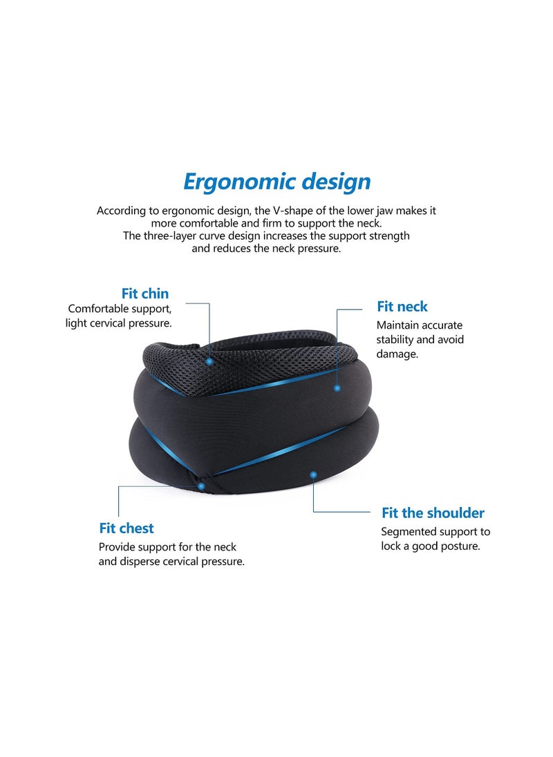 Y&D Heated Neck Brace, Support Brace with Graphene Heating Pad for Pressure Relief, Adjustable Soft Foam Cervical Collar Women and Men (3.5" Depth Collar)  - Image 3