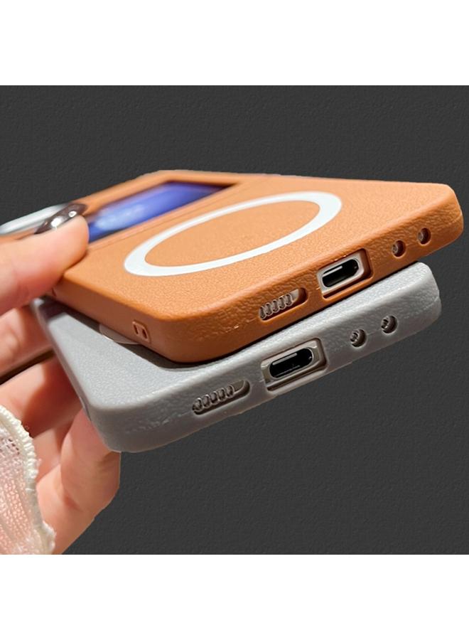 إيروريكس جراب لهاتف Samsung Galaxy Z Flip4 بتصميم من الجلد مع غطاء MagSafe كامل التغطية - Image 4