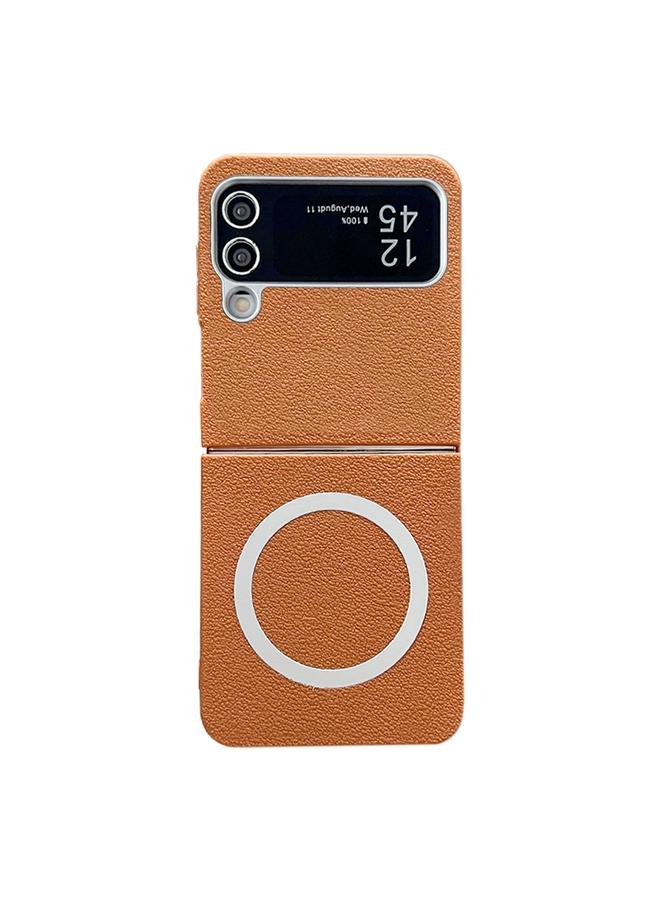 إيروريكس جراب لهاتف Samsung Galaxy Z Flip4 بتصميم من الجلد مع غطاء MagSafe كامل التغطية - Image 1