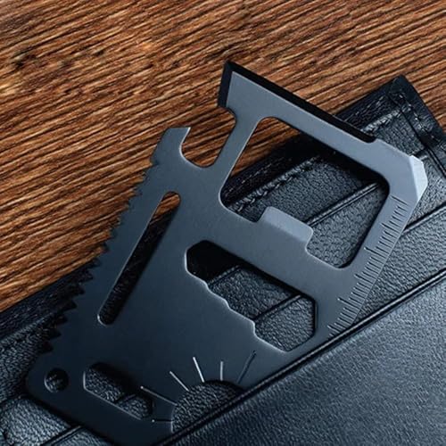 SpiderJuice 1Pc 11-in-1 Stainless Steel Mini manual all functional perfect shape Credit Card ATM Card Pocket Sized Survival Multi tool for Outdoor Camping Travel birthday gifts - Image 4