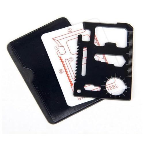 SpiderJuice 1Pc 11-in-1 Stainless Steel Mini manual all functional perfect shape Credit Card ATM Card Pocket Sized Survival Multi tool for Outdoor Camping Travel birthday gifts - Image 5