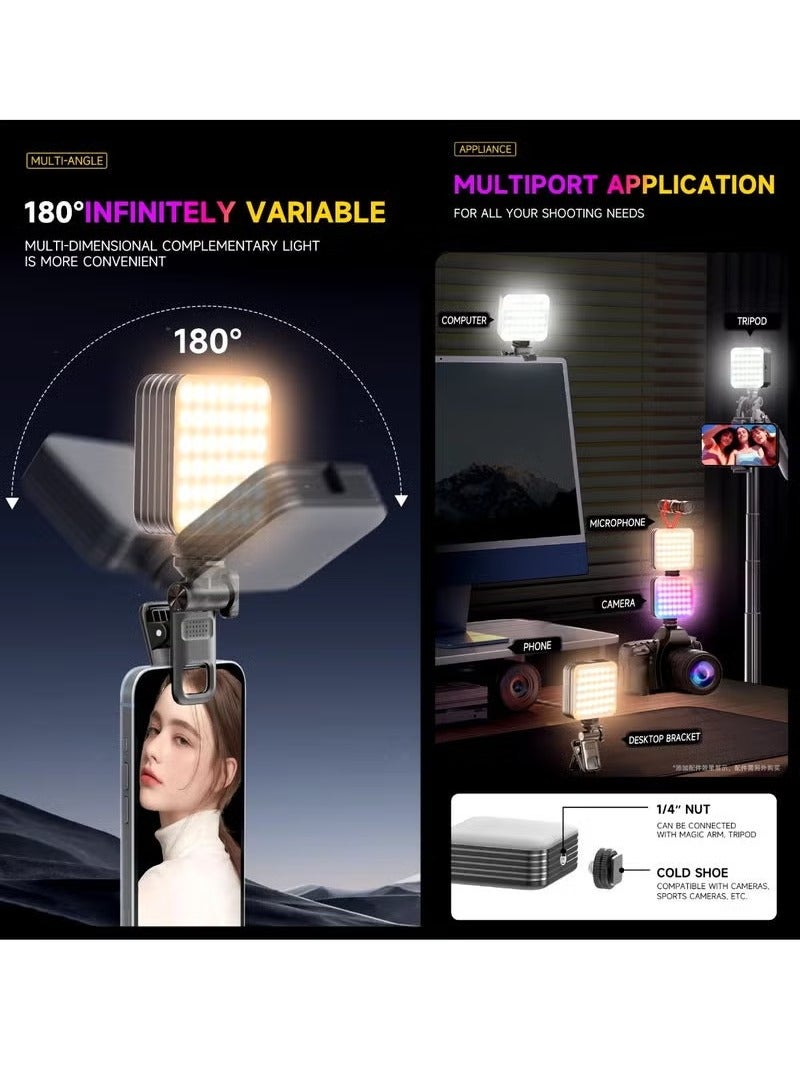 TIGER D12 80 LED Video Light – 360° Adjustable Portable Photography Lighting, Type-C Charging, CRI 95+, 2500-9000K with 3 Adjustable Modes, 2000mAh Rechargeable Battery – On-Camera Lighting for Professional Photography and Videography - Image 2