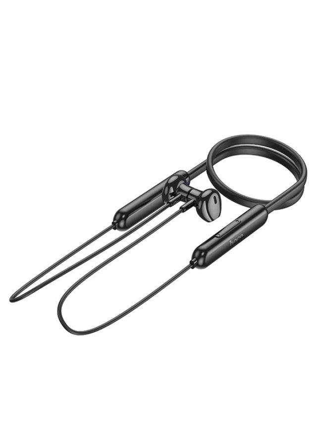 هوكو سماعات أذن لاسلكية بتقنية البلوتوث حول الرقبة - ES67، عمر بطارية طويل، تنبيهات ثنائية اللغة، لون أسود - Image 3