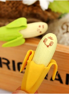 Y&D 2-Piece Banana Shaped Pencil Eraser Set Multicolour  - Image 3