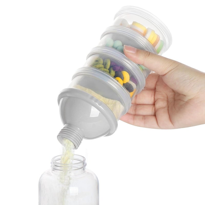 accmor Formula Dispenser On The Go, 4 Compartments Stackable Formula Container for Travel, Baby Milk Powder Kids Snack Container, BPA Free ﻿ - Image 5