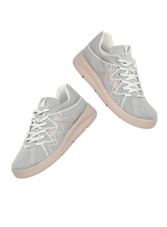 PLAETO Womens Grey Casual Sneakers - Flat Heel Comfort