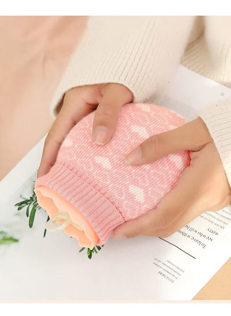 general Mini Hand Warmer, Explosion Proof Shell Hot Water Bag Microwavable Silicone Hot Water Bottle with Knitted Cover for Pain Relief Hot Cold Therapy Hand Feet Warmer, Menstrual Cramps, Hot Compress - Image 4