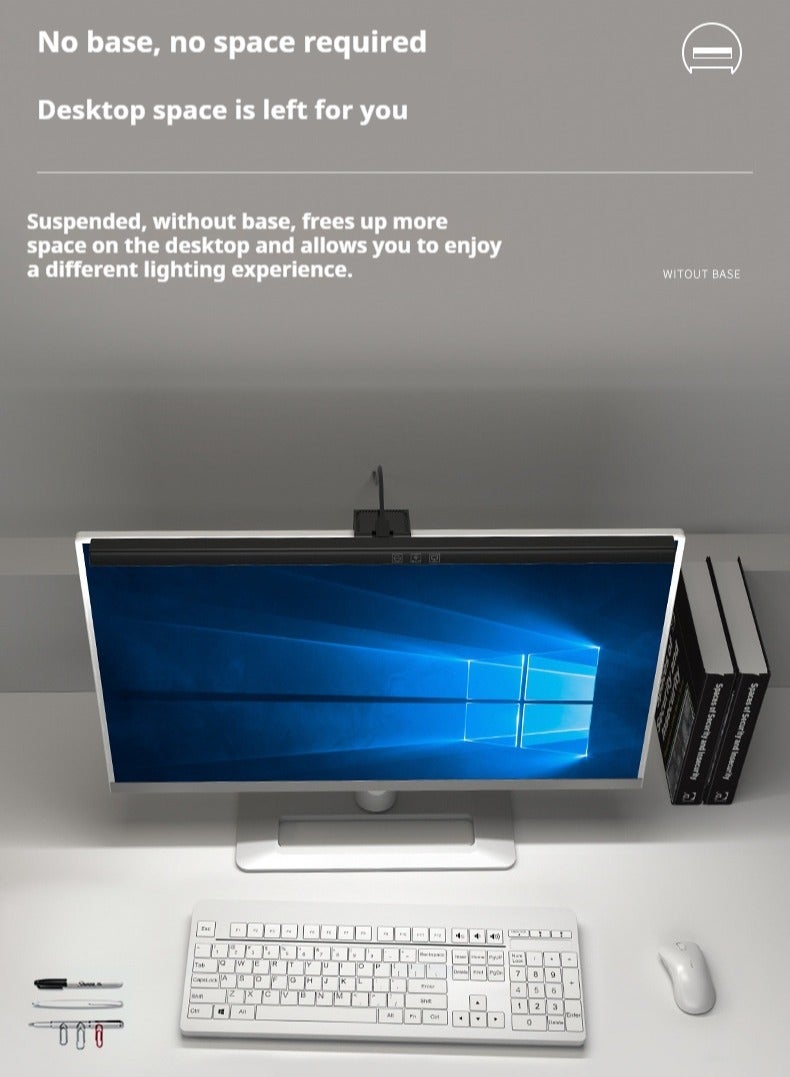 OHAHO Computer Monitor Lamp Screen Monitor Light Bar for Eye Caring USB Reading LED Task Lamp with Auto-Dimming Dimmable Lamp Bar Touch Control No Glare Space Saving Home Office Desk Lamps - Image 3