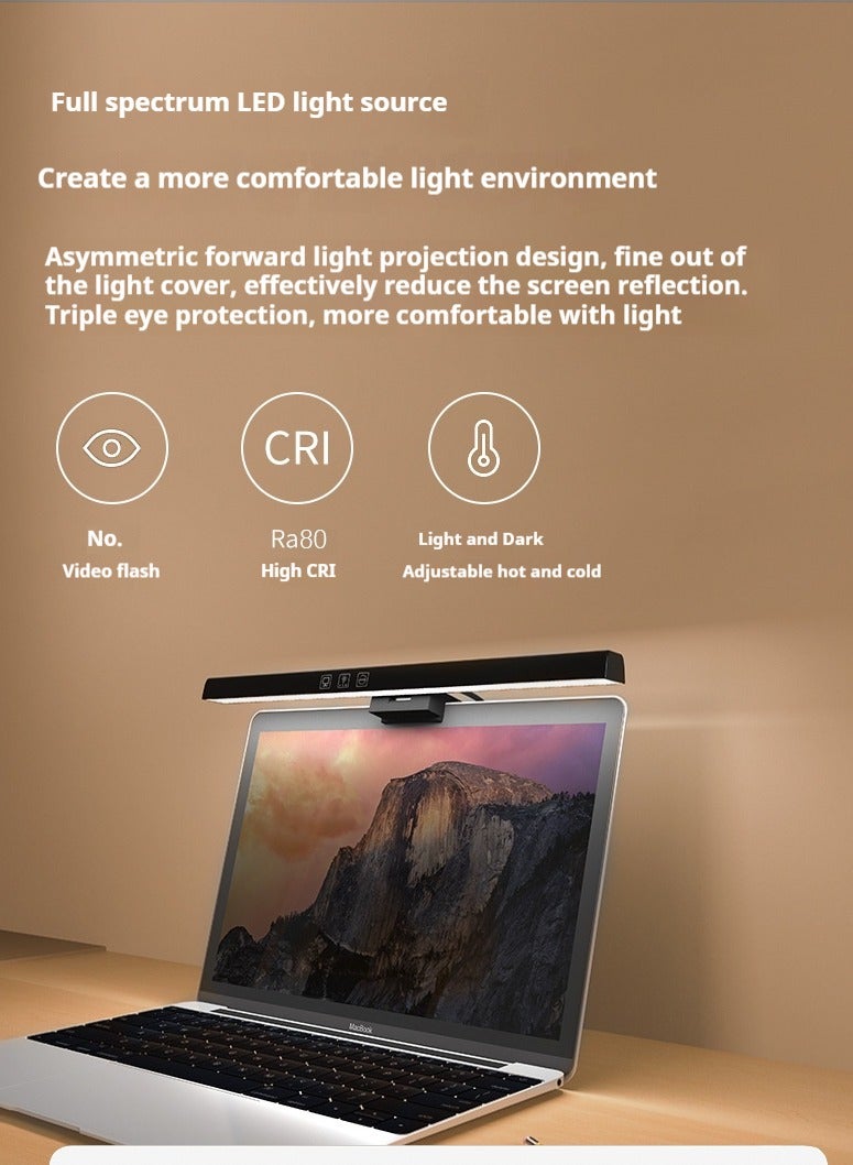 OHAHO Computer Monitor Lamp Screen Monitor Light Bar for Eye Caring USB Reading LED Task Lamp with Auto-Dimming Dimmable Lamp Bar Touch Control No Glare Space Saving Home Office Desk Lamps - Image 5