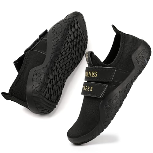 Skerxut Fitness Shoes Deadlift Shoes Cross-Trainer Sneakers for Men and Women (Black, 8 Men/9 Women) - Image 3