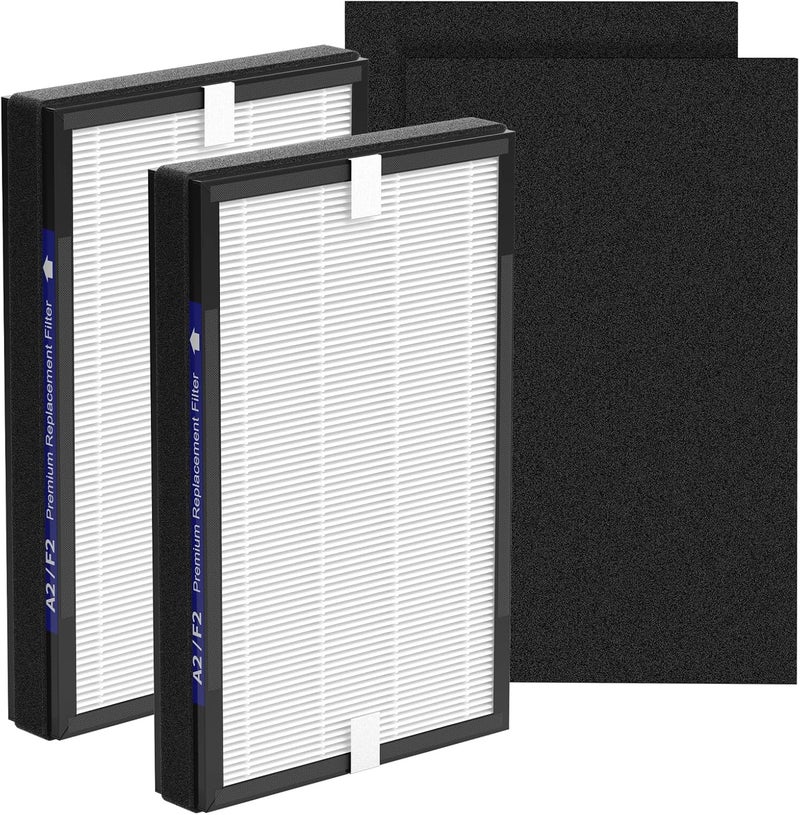 XBWW 2 Packs A2 F2 Replacement Filters Compatible with 3M Filtrete Room Air Purifi-er Models FAP-C02-A2 FAP-C03-A2 FAP-T03-A2 FAP-C02WA-G2 FAP-C03BA-G2 FAP-T03BA-G2 FAP-SC02N FAP-SC02W - Image 1