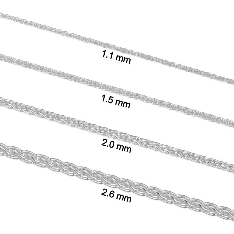 Kooljewelry Sterling Silver Round Wheat Chain Necklace (1.5 mm, 24 inch) - Image 2