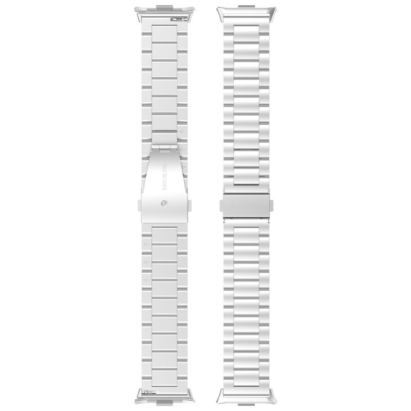 erorex For Xiaomi Smart Band 10 / 10 Nfc / 9 / 9 Nfc Three Beads Metal Watch Band(Silver) - Image 4