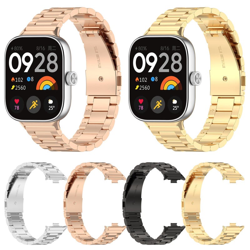 erorex For Xiaomi Smart Band 10 / 10 Nfc / 9 / 9 Nfc Three Beads Metal Watch Band(Silver) - Image 2