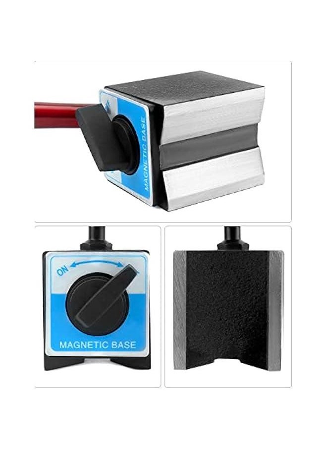 Arabest Magnetic Base Indicator Holder,132lbs/60kg Max Pull, 14 Adjustable Metal Test Indicator Holder for Digital Dial Indicator, with 3-Joint Flexible, Black  - Image 4