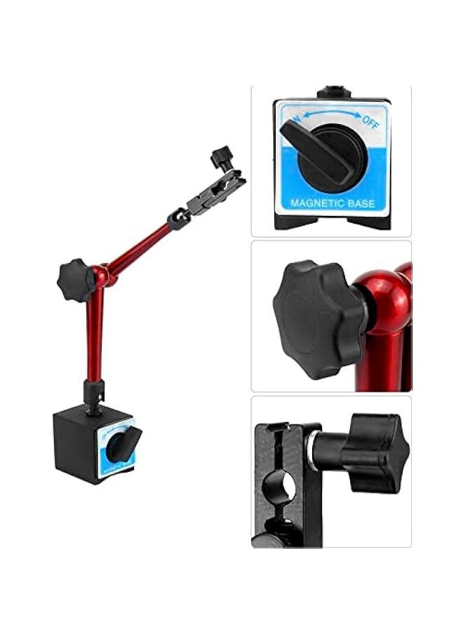 Arabest Magnetic Base Indicator Holder,132lbs/60kg Max Pull, 14 Adjustable Metal Test Indicator Holder for Digital Dial Indicator, with 3-Joint Flexible, Black  - Image 5