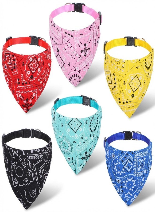 HaiFafafaing 6 Pcs Cat Tie Collars with Removable Bow Tie, Cat Bandana, Adjustable Fabric Collars for Cats, Kittens, Puppies and Small Dogs - Image 1