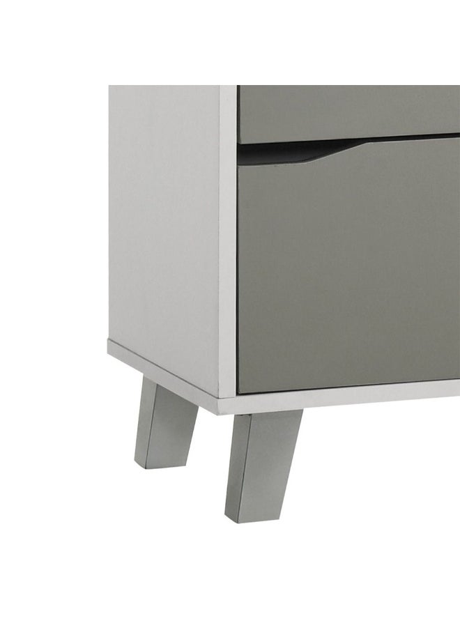DANUBE HOME - Genius 2 Drawer With Open Shelf Book Case Computer Table Art And Crafts Desk Workstation Laptop Kids Table Modern Study Table For Home L70.2Xw35Xh125.3Cm -White+Grey - Image 1