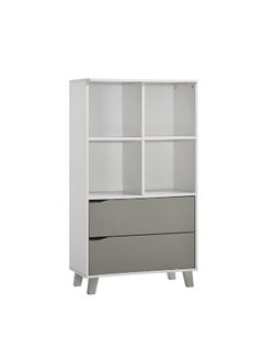 DANUBE HOME Genius 2 Drawer With Open Shelf Book Case Computer Table Art And Crafts Desk Workstation Laptop Kids Table Modern Study Table For Home L70.2Xw35Xh125.3Cm -White+Grey  - Image 2