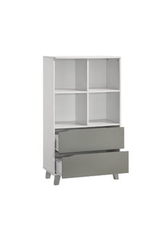 DANUBE HOME Genius 2 Drawer With Open Shelf Book Case Computer Table Art And Crafts Desk Workstation Laptop Kids Table Modern Study Table For Home L70.2Xw35Xh125.3Cm -White+Grey  - Image 4