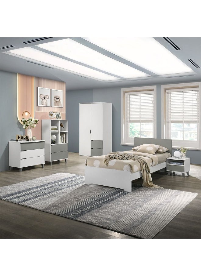 DANUBE HOME - Genius 2 Drawer With Open Shelf Book Case Computer Table Art And Crafts Desk Workstation Laptop Kids Table Modern Study Table For Home L70.2Xw35Xh125.3Cm -White+Grey - Image 1
