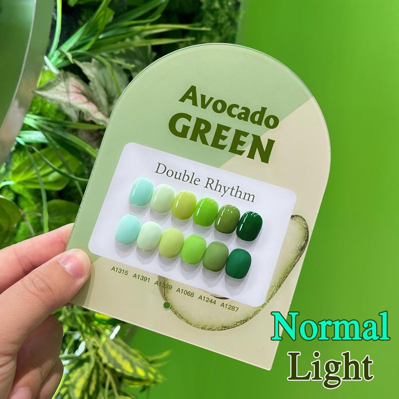 Double Rhythm 6 Pcs 15 ML Gel Polish Set Same Color Same Bottle Soak Off Gel Polish Kit Nail Art Manicure Salon DIY at Home for Women (Light Dark Green Olive Teal-T6-15) - Image 3