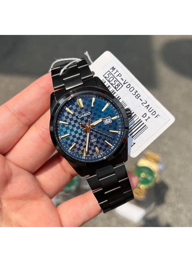 كاسيو ساعة يد من الستانلس ستيل عقارب/مقابض MTP-VD03B-2AUDF - Image 2