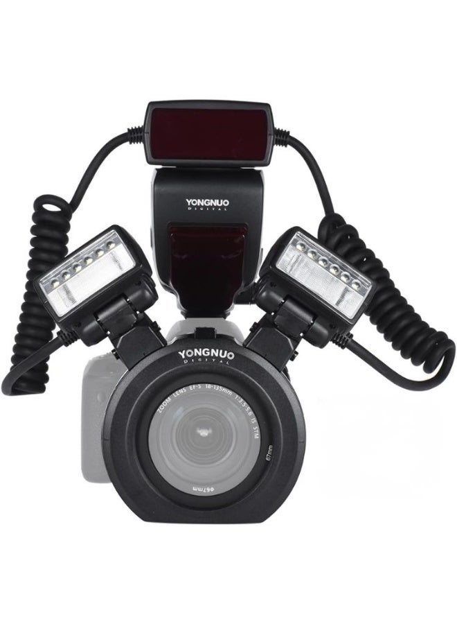 YONGNUO YN24EX YN-24EX 24EX, TTL Macro Ring Flash LED Macro Flash Speedlite, with 2pcs Flash Head and 4pcs Adapter Rings for Canon - Image 1