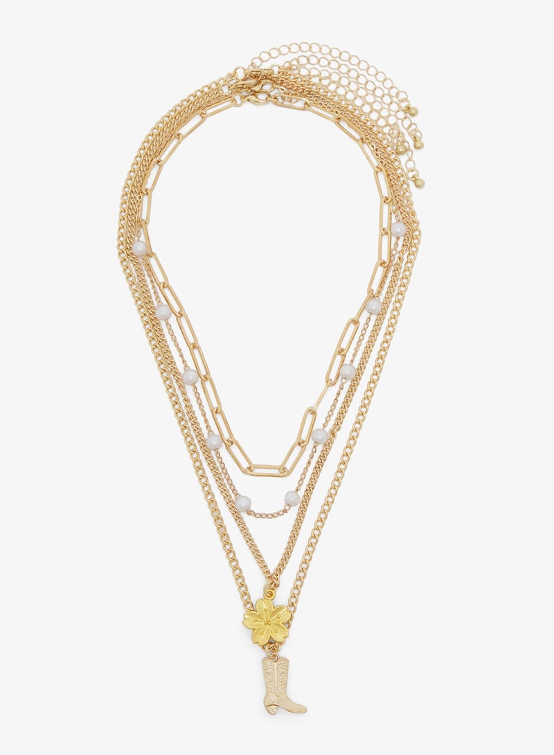 Ginger Multipack Layered Chain Necklace with Charms - Image 2