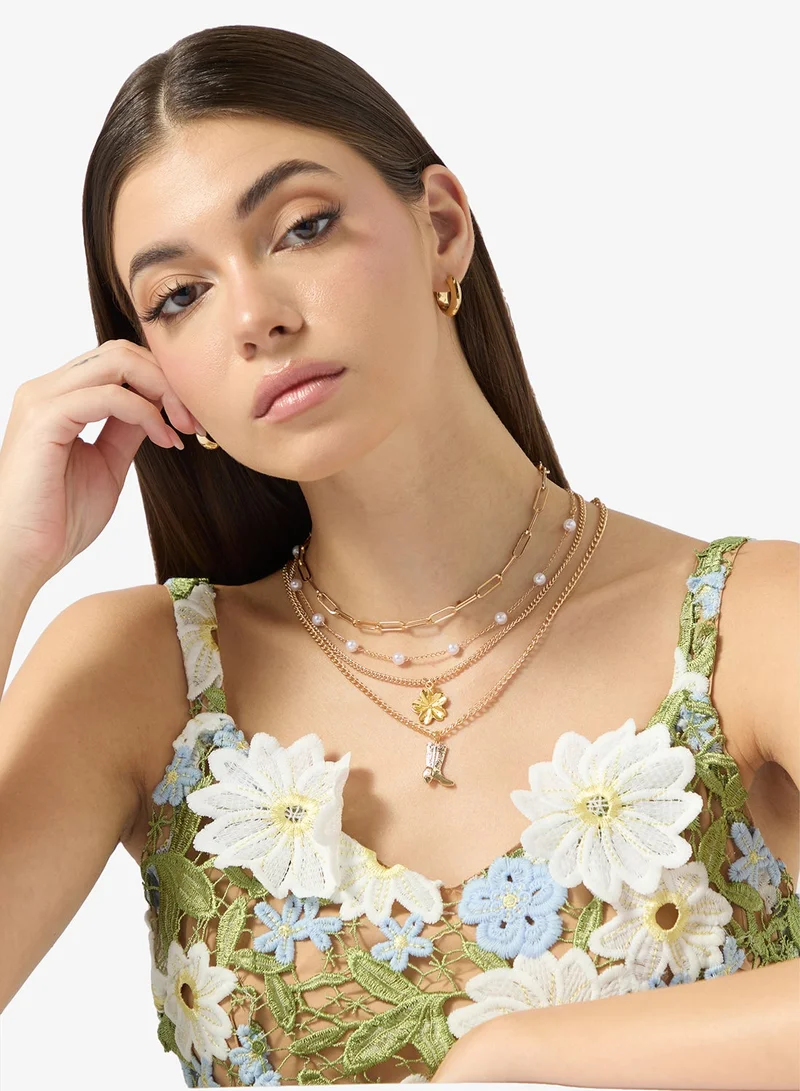 Ginger Multipack Layered Chain Necklace with Charms