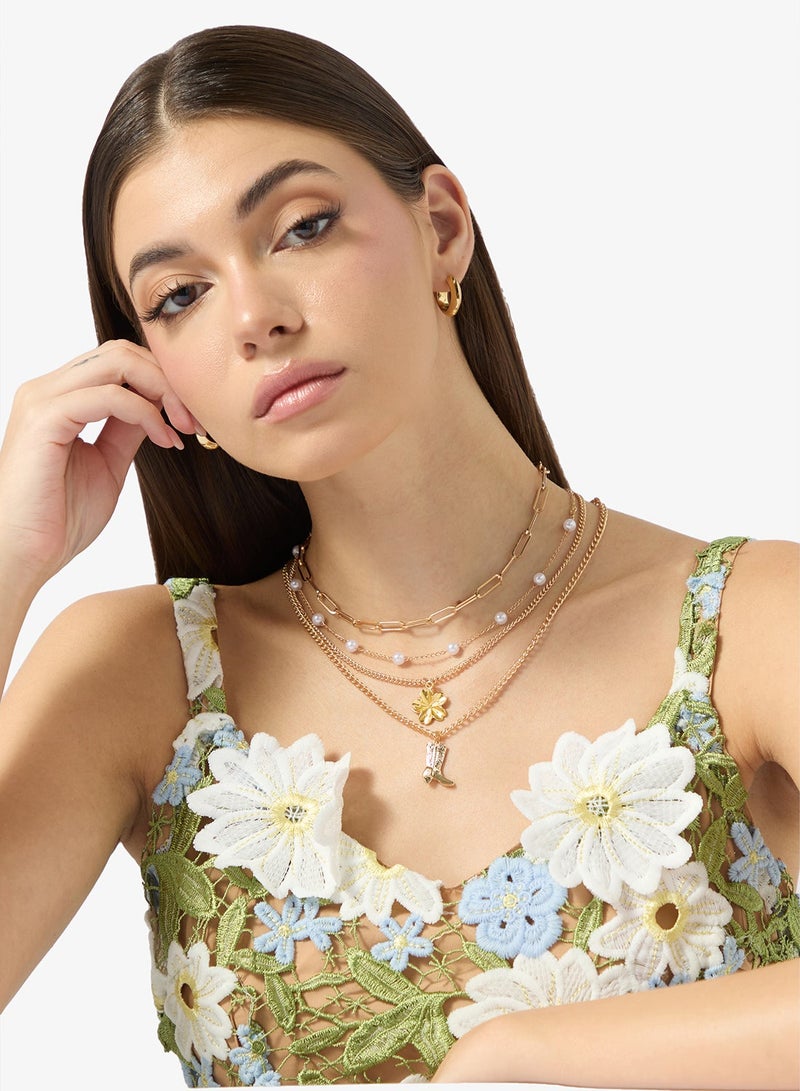 Ginger Multipack Layered Chain Necklace with Charms - Image 1