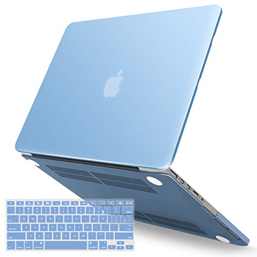 IBENZER Compatible with MacBook Pro 13 Inch Case 2015 2014 2013 end 2012 A1502 A1425, Hard Shell Case with Keyboard Cover for Old Version Apple Mac Pro Retina 13, Airy Blue, R13ARBL+1A - Image 1