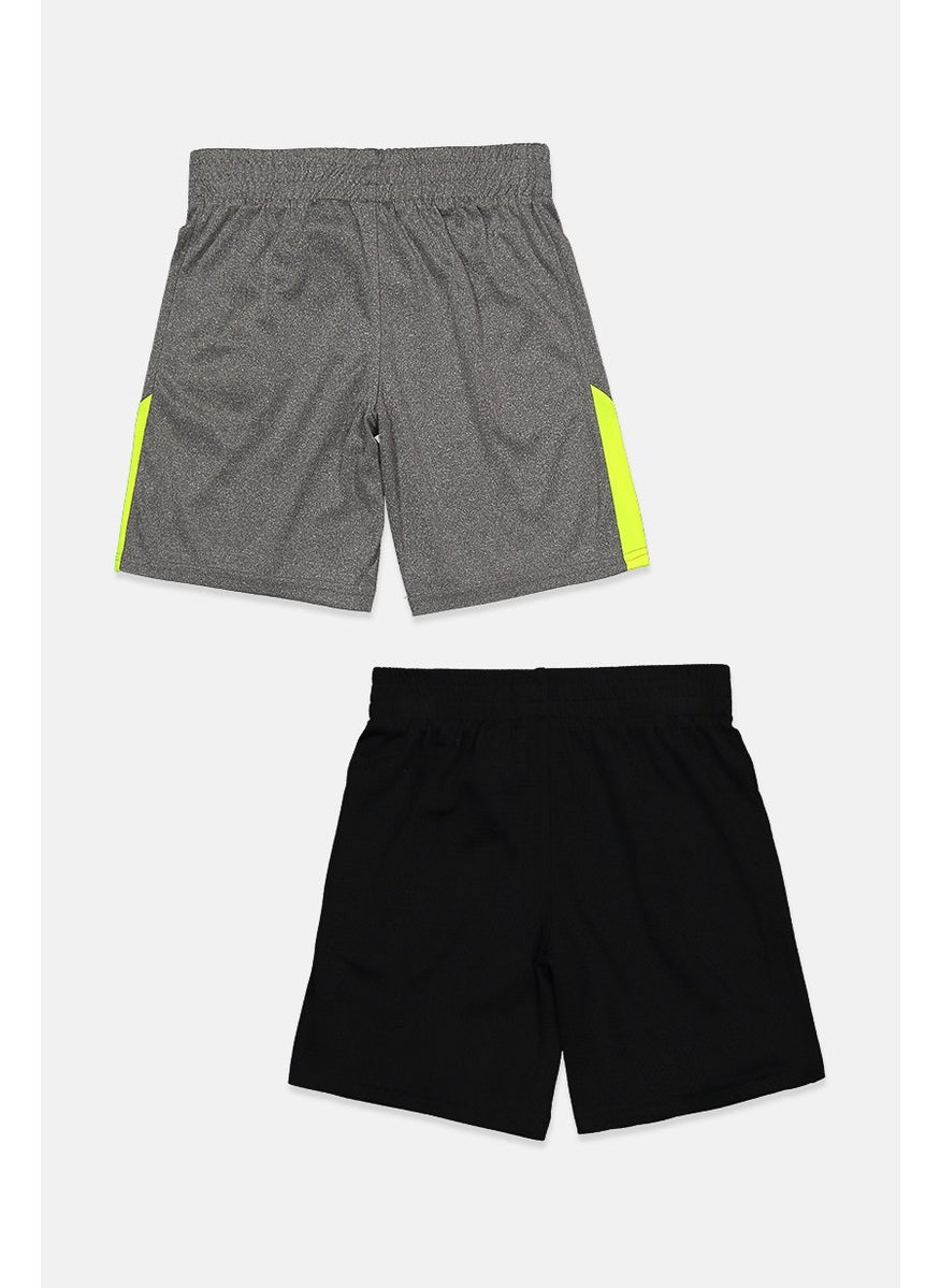 PUMA Kids Boy 2,Pieces Sportswear Fit Brand Logo Shorts Set, Grey and Black  - Image 2