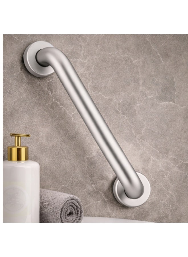 رونا قضبان دعم حمام RONA فضي مطفي (نيكل مشطوف) – مقبض أمان للدش من الفولاذ المقاوم للصدأ، مانع للانزلاق، دعم لكبار السن وذوي الاحتياجات الخاصة، تثبيت جداري قوي - Image 3