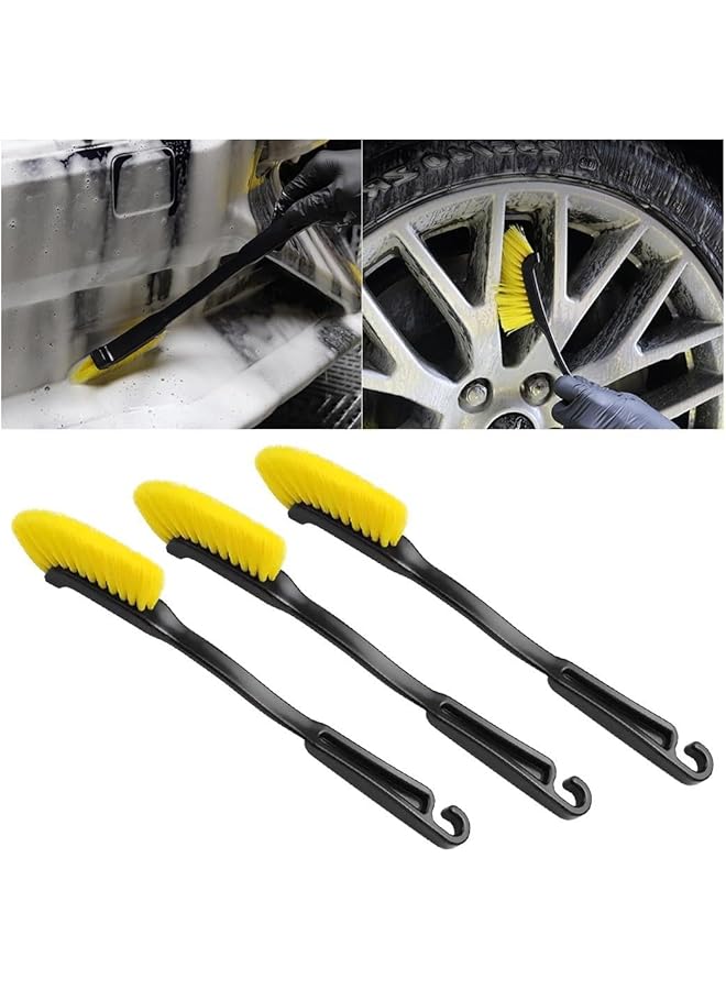 KASTWAVE Car Wheel Rim Wash Brush Set 3Pcs With Long Handles, Durable Soft Bristle Tire & Engine Cleaning Brushes For Auto Detailing, Car, Suv, Truck, Sedan, Easy Scrubbing Tool - Image 1