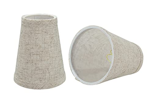 Aspen Creative 326582 Small Hardback Empire Shape Chandelier Set 2 Pack Transitional Design in Beige 4 Bottom Width 2 12 x 4 x 5 Clip ON LAMP Shade - Image 1