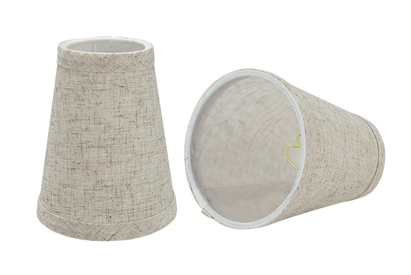 Aspen Creative 326582 Small Hardback Empire Shape Chandelier Set 2 Pack Transitional Design in Beige 4 Bottom Width 2 12 x 4 x 5 Clip ON LAMP Shade - Image 2