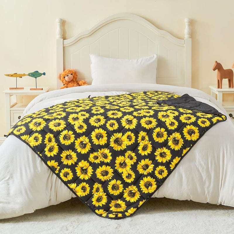 yescool يسكول كيدز ( Kids) بطانية مزودة بوزن (3 أرطال، 36" × 48"، رمادي) – بطانية سميكة مرطبة مثالية للنوم، مناسبة للأوزان بين 20 و40 رطل، قابلة للغسيل في الغسالة. - Image 5