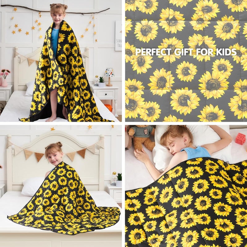 yescool يسكول كيدز ( Kids) بطانية مزودة بوزن (3 أرطال، 36" × 48"، رمادي) – بطانية سميكة مرطبة مثالية للنوم، مناسبة للأوزان بين 20 و40 رطل، قابلة للغسيل في الغسالة. - Image 4