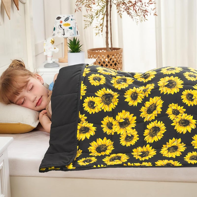 yescool يسكول كيدز ( Kids) بطانية مزودة بوزن (3 أرطال، 36" × 48"، رمادي) – بطانية سميكة مرطبة مثالية للنوم، مناسبة للأوزان بين 20 و40 رطل، قابلة للغسيل في الغسالة. - Image 3