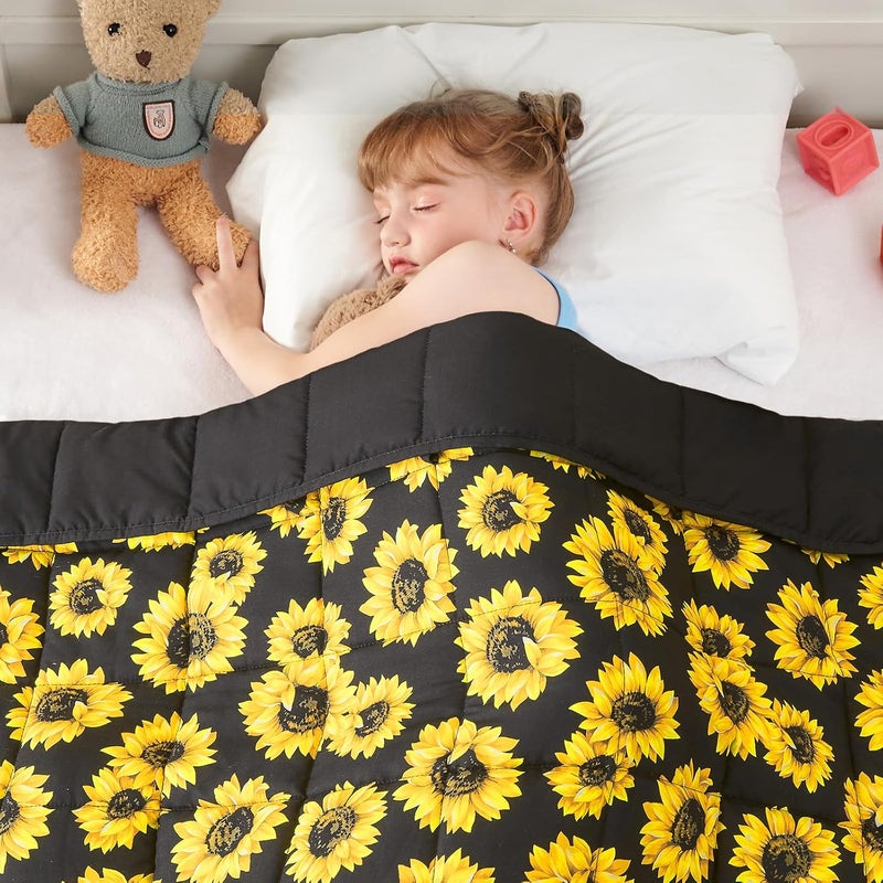 yescool يسكول كيدز ( Kids) بطانية مزودة بوزن (3 أرطال، 36" × 48"، رمادي) – بطانية سميكة مرطبة مثالية للنوم، مناسبة للأوزان بين 20 و40 رطل، قابلة للغسيل في الغسالة. - Image 1