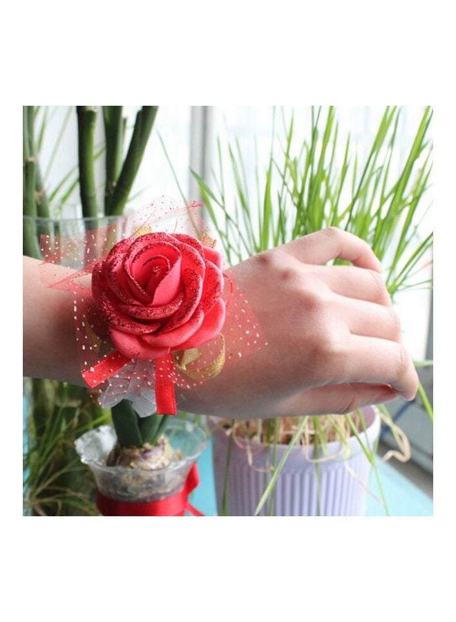 NIBEMINENT Flower Wrist Corsage Party Ribbon Bracelet - Image 2