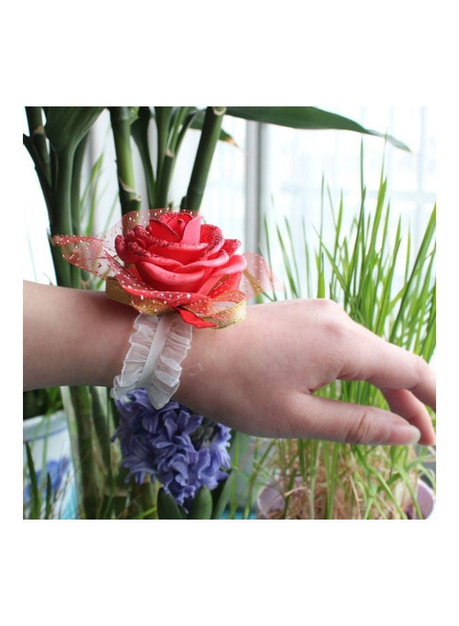 NIBEMINENT Flower Wrist Corsage Party Ribbon Bracelet - Image 3