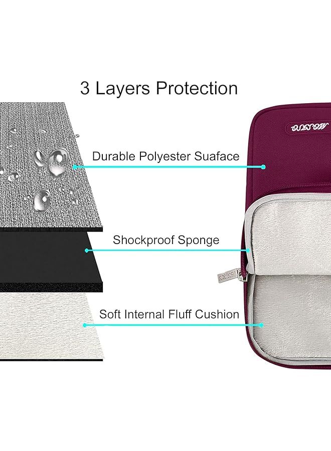 موسيسو حافظة كمبيوتر لوحي متوافقة مع ايباد 10th 10.9 Inch Air 5Th 10.9 Pro 11 M2 9 8 7 10.2 Air 4 10.9 Air 3 10.5 9.7 حقيبة عمودية من البوليستر باللون الأحمر الخمري - Image 3