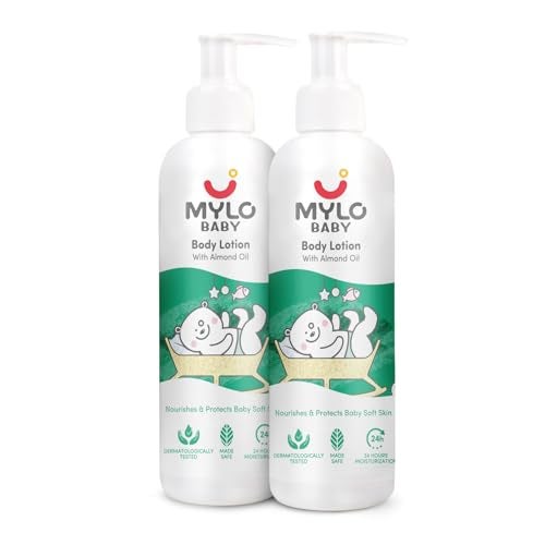 Mylo Baby Body Lotion 200ml | 24H Moisturization | Soothes Dry & Sensitive Skin | Gentle for Baby’s Delicate Skin | Dermatologically Tested (Pack of 2) - Image 1