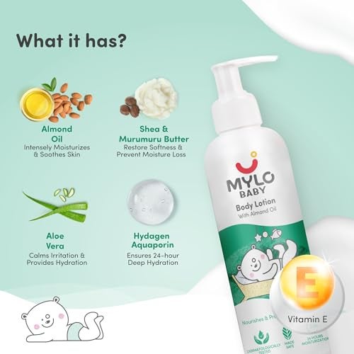Mylo Baby Body Lotion 200ml | 24H Moisturization | Soothes Dry & Sensitive Skin | Gentle for Baby’s Delicate Skin | Dermatologically Tested (Pack of 2) - Image 4