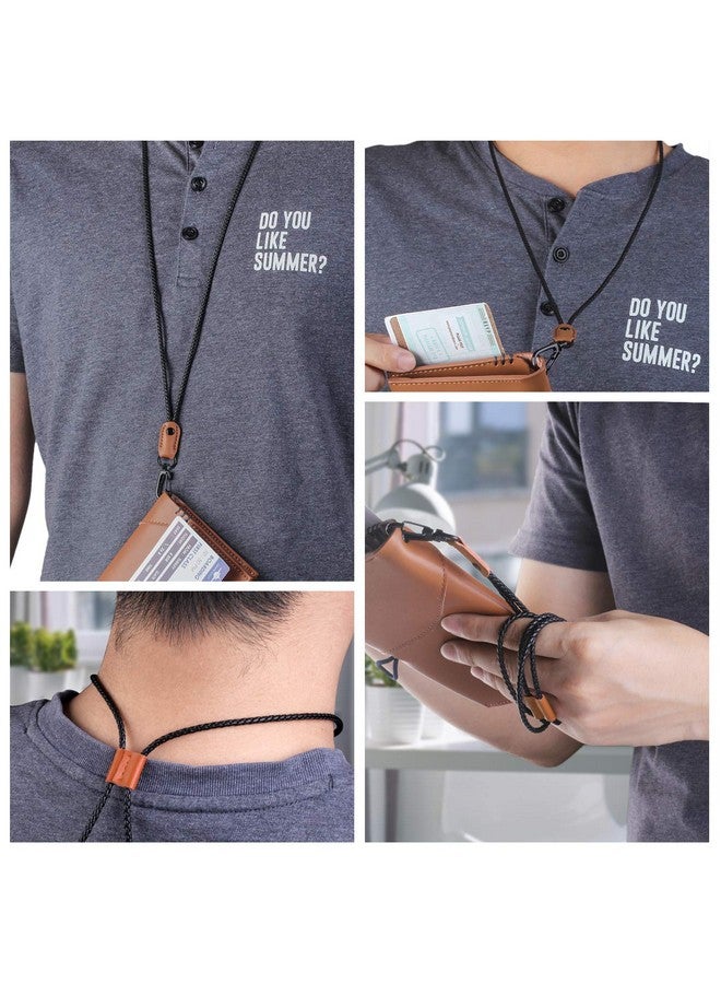 aolaso Lanyard Leather Braided Badge Lanyard Keychain For Id Card Holder Keys Office Adjustable Neck Lanyard Strap With Strong Metal Clasp For Men Womencoffee - Image 4